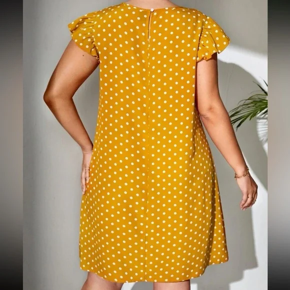 SHEIN Mustard Yellow Polka Dot Dress - Picture 2 of 14